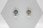 Free Earrings | Freshwater Pearl & Repurposed Steel Automotive Parts | Gold Plated Ear Wire
