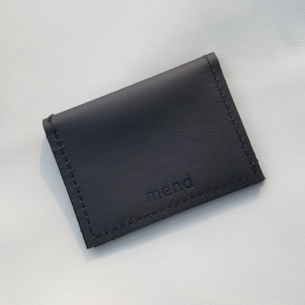 Minimalist Wallet | Repurposed Automotive Leather | Card Pockets | Black, Gray
