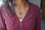 Mini Necklace | Repurposed Auto Retaining Rings & Brass Rivets | Gold Plated Chain