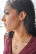 Mini Necklace | Repurposed Auto Retaining Rings & Brass Rivets | Gold Plated Chain