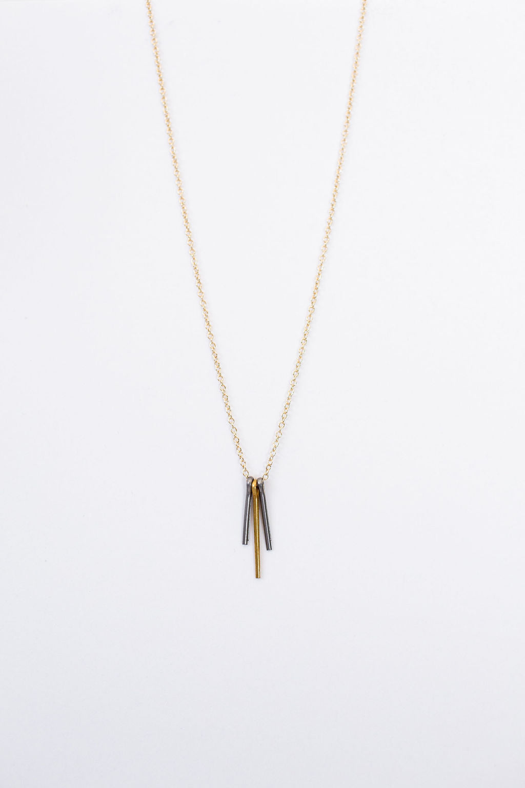Trinity Necklace | Repurposed Automotive Cotter Pins | Gold Plated Chain