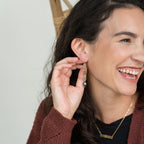 Refined Through Fire Earrings | FW Pearl & Repurposed Auto Copper Brake Line | Gold Plated Ear Wire