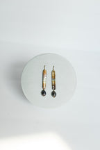 Refined Through Fire Earrings | FW Pearl & Repurposed Auto Copper Brake Line | Gold Plated Ear Wire