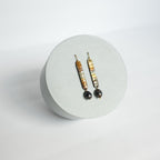 Refined Through Fire Earrings | FW Pearl & Repurposed Auto Copper Brake Line | Gold Plated Ear Wire