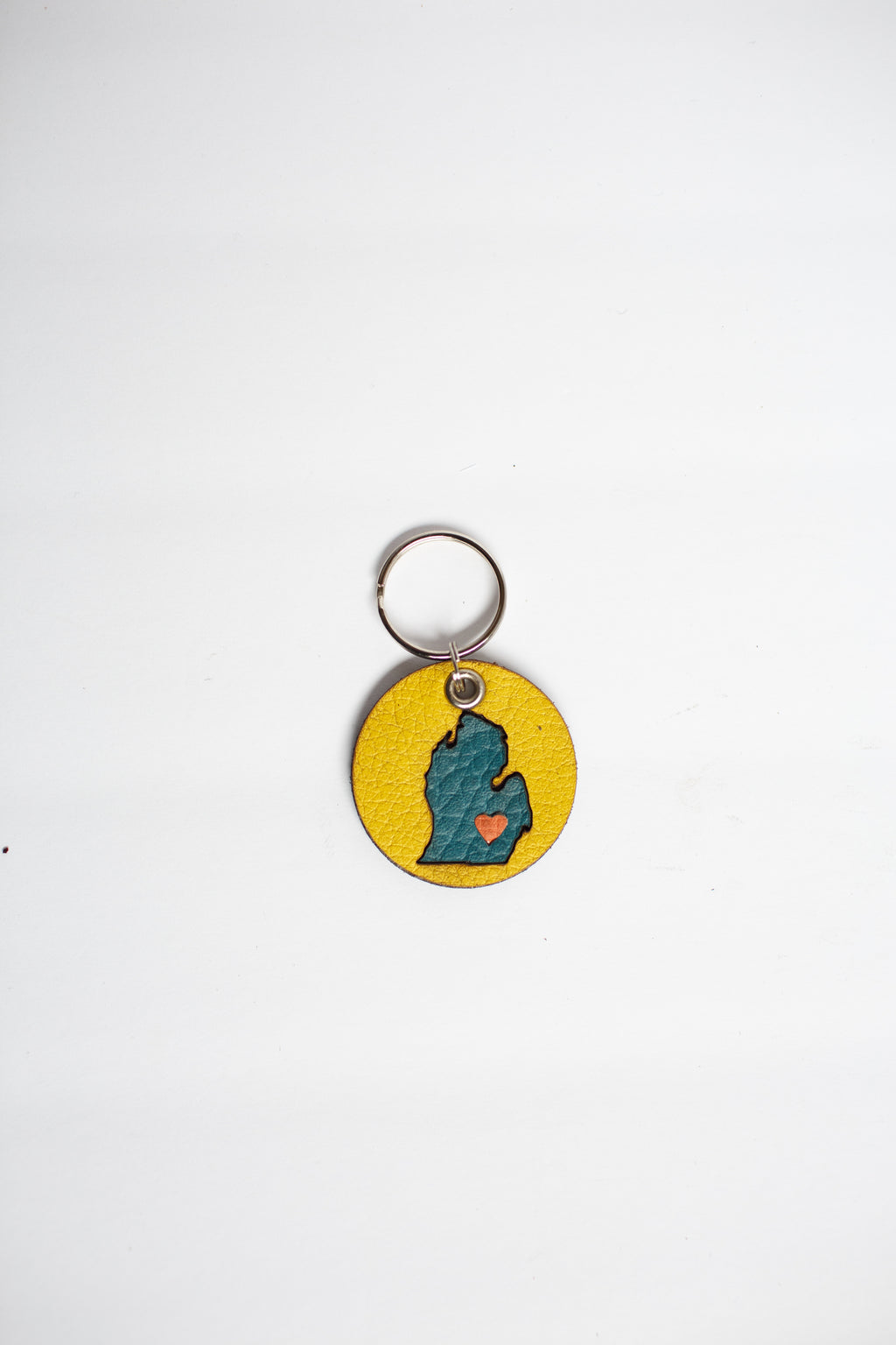 On the Move Michigan Keychain | Repurposed Automotive Leather | Team & Various Colors Available