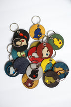 On the Move Michigan Keychain | Repurposed Automotive Leather | Team & Various Colors Available