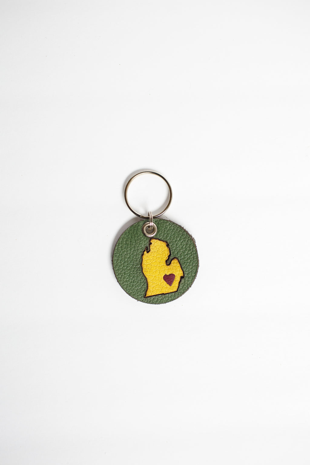 On the Move Michigan Keychain | Repurposed Automotive Leather | Team & Various Colors Available