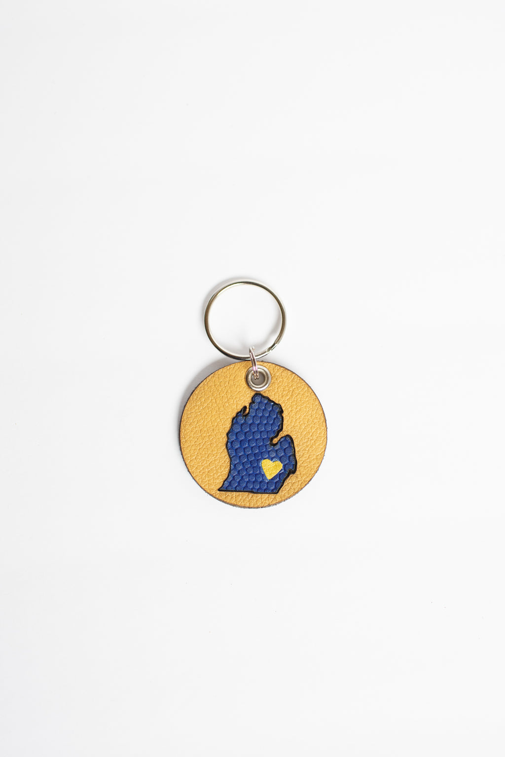 On the Move Michigan Keychain | Repurposed Automotive Leather | Team & Various Colors Available