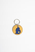 On the Move Michigan Keychain | Repurposed Automotive Leather | Team & Various Colors Available