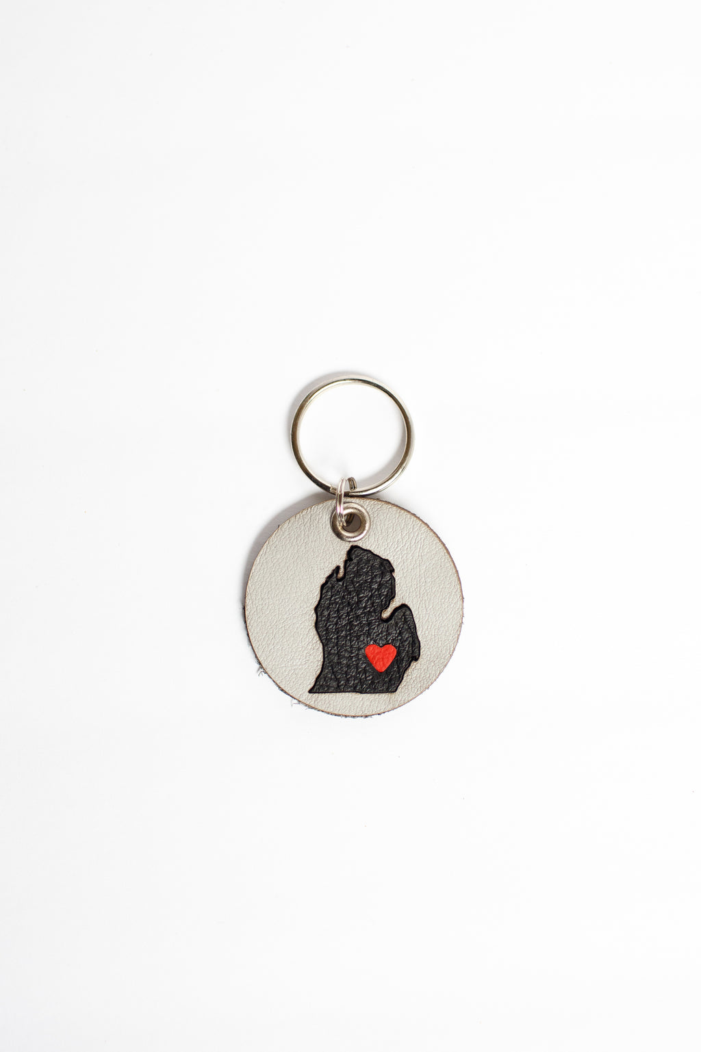 On the Move Michigan Keychain | Repurposed Automotive Leather | Team & Various Colors Available