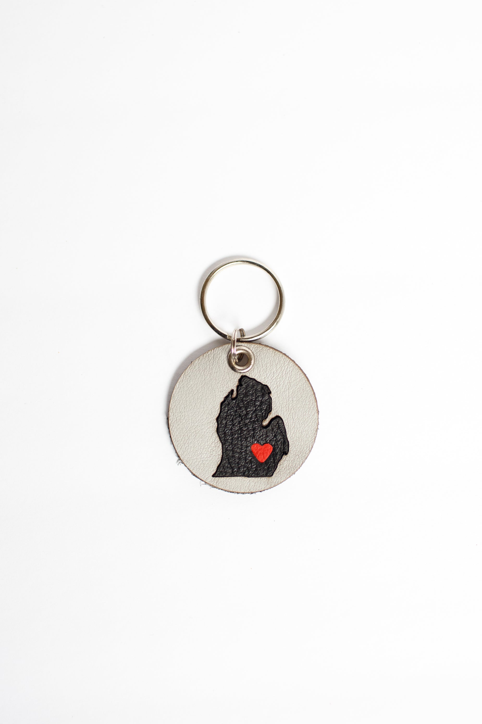 On the Move Michigan Keychain | Repurposed Automotive Leather | Team & Various Colors Available