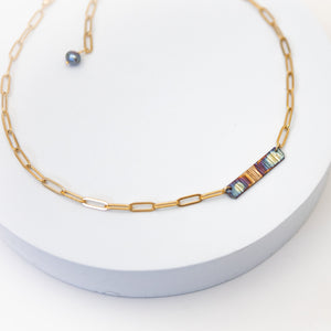 Refined Through Fire 18K Gold Plated Bar Necklace