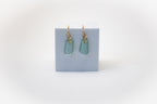 See Me Through Earrings | Repurposed Auto Windshield Glass in Aqua & Black | Gold Plated Ear Wire