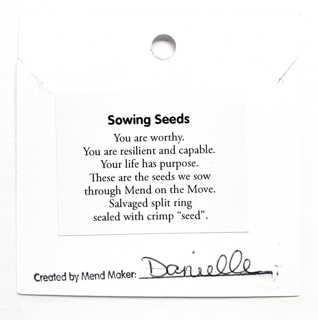Sowing Seeds Necklace | Repurposed Auto Split Rings | Gold Plated Crimp Beads | Sterling Silver Chain