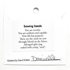 Sowing Seeds Necklace | Repurposed Auto Split Rings | Gold Plated Crimp Beads | Sterling Silver Chain