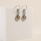 Rise Earrings | Repurposed Automotive Brass & Lock Washers | Stainless Steel Ear Wire