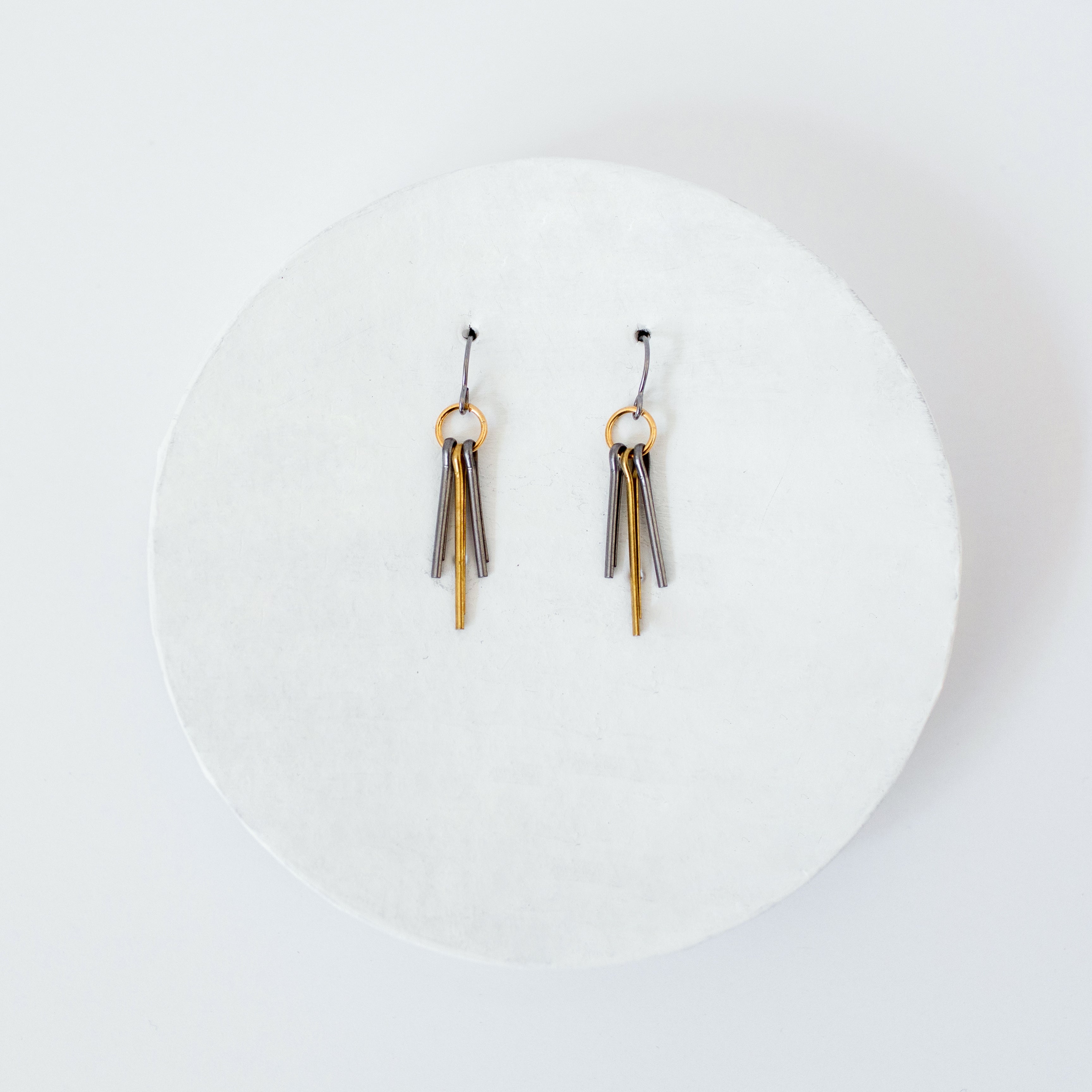 Trinity Earrings | Repurposed Automotive Cotter Pins | Stainless Steel Ear Wire