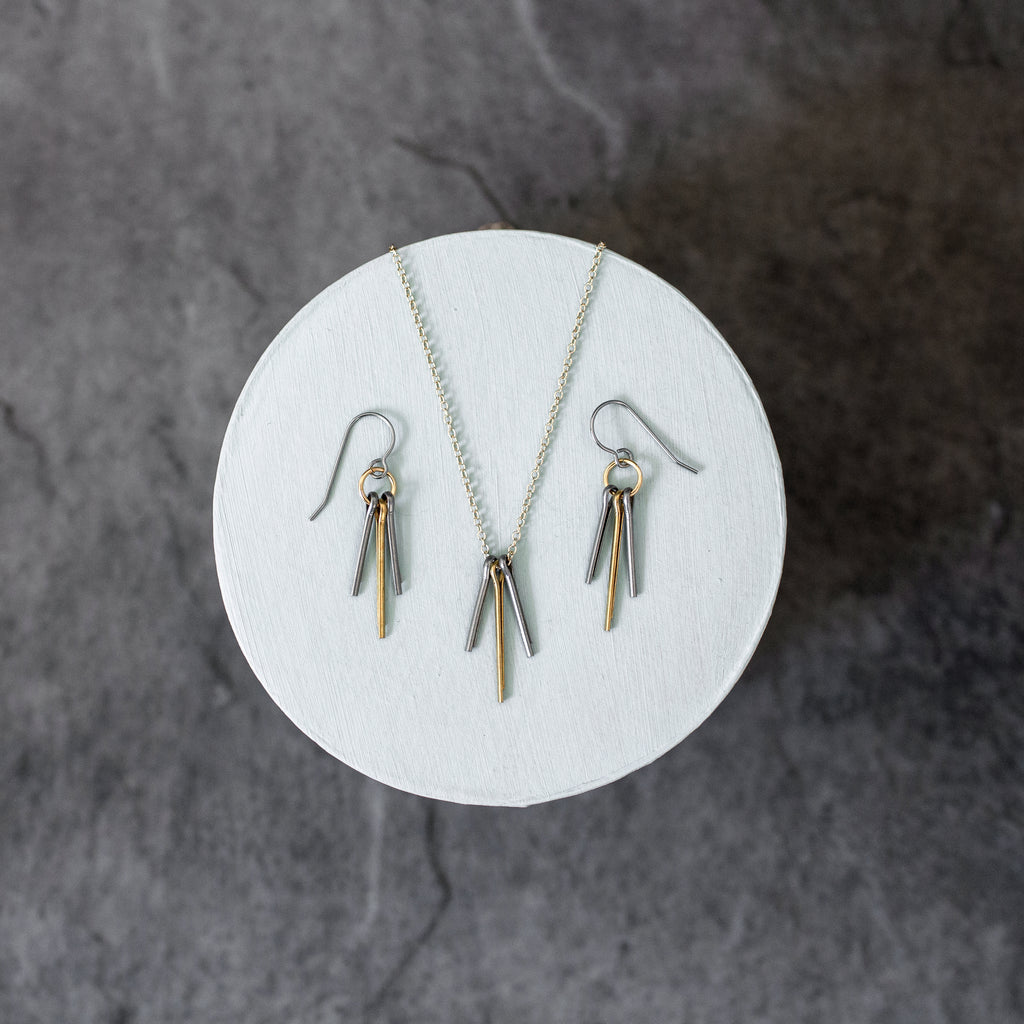 Trinity Necklace | Repurposed Automotive Cotter Pins | Gold Plated Chain