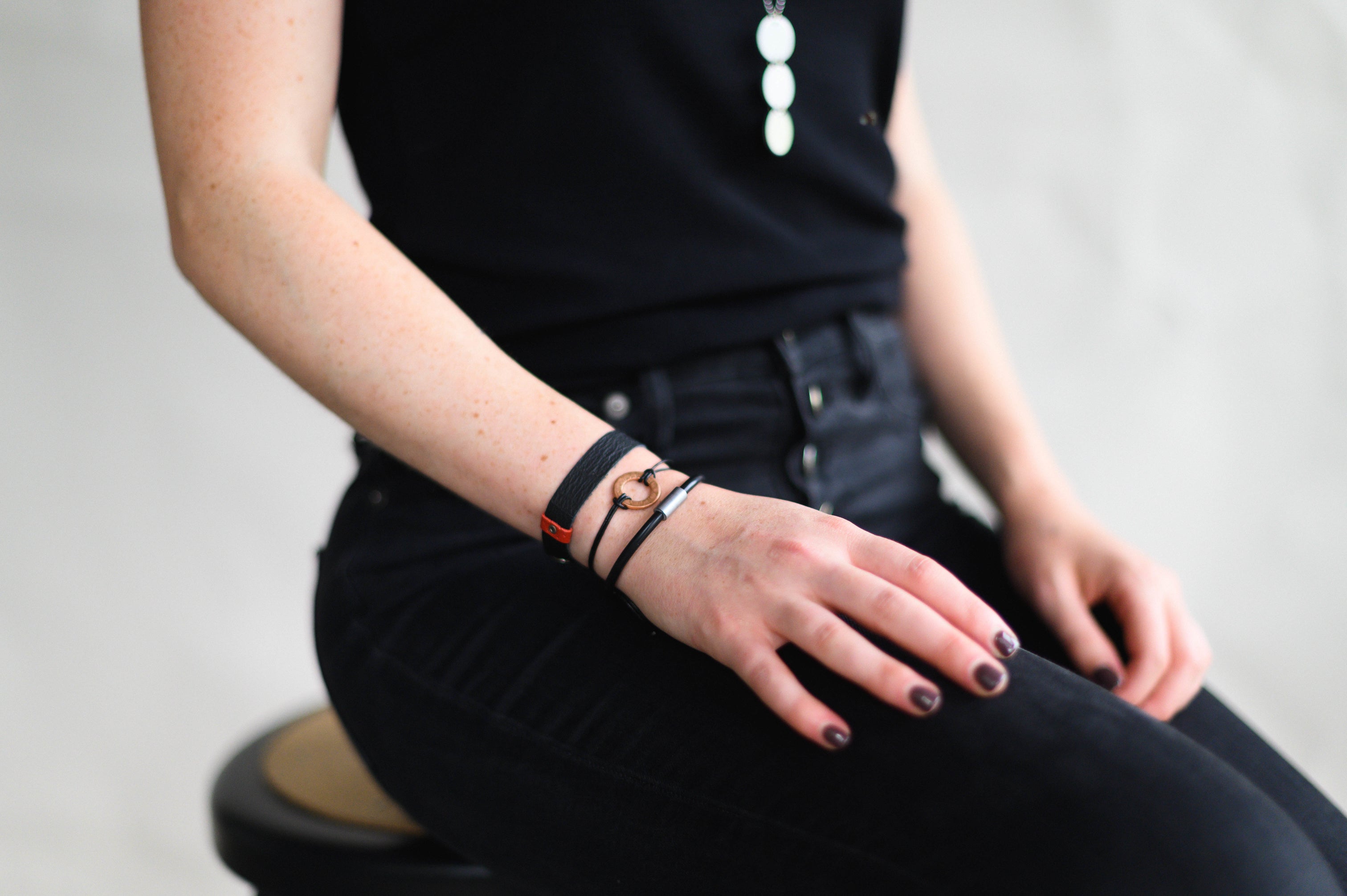 Clean Start Unisex Bracelet | Repurposed Automotive Steel Brake Line | Rubber Windshield Wiper Tubing